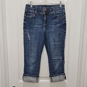 Axcess Dark Stretch Relaxed Fit Blue Cropped Jeans